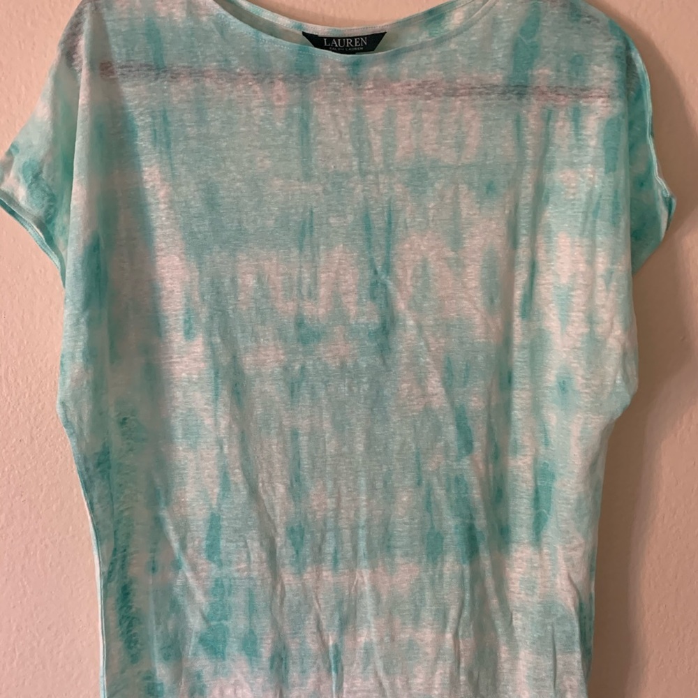 Blue tie die t shirt